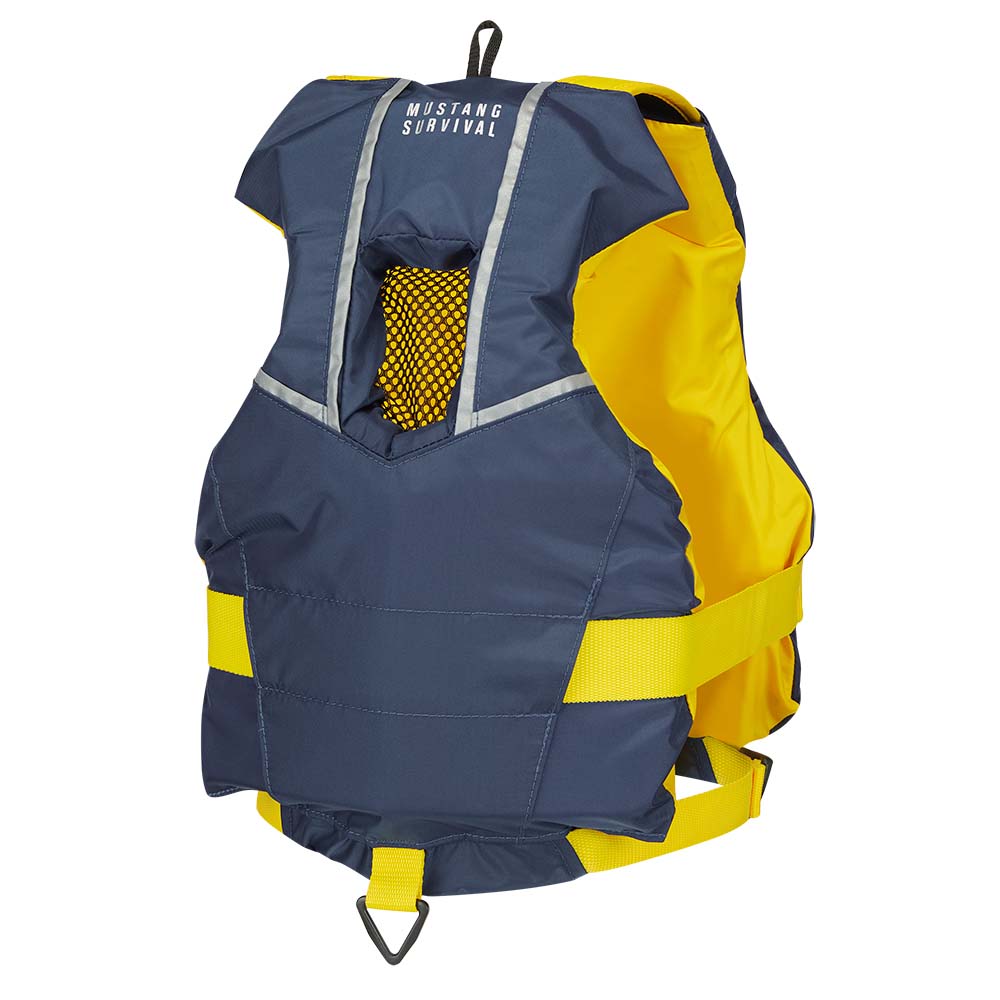 Mustang Youth Bobby Foam Vest - 55-88lbs - Yellow/Navy [MV2500-5-0-216] - Houseboatparts.com