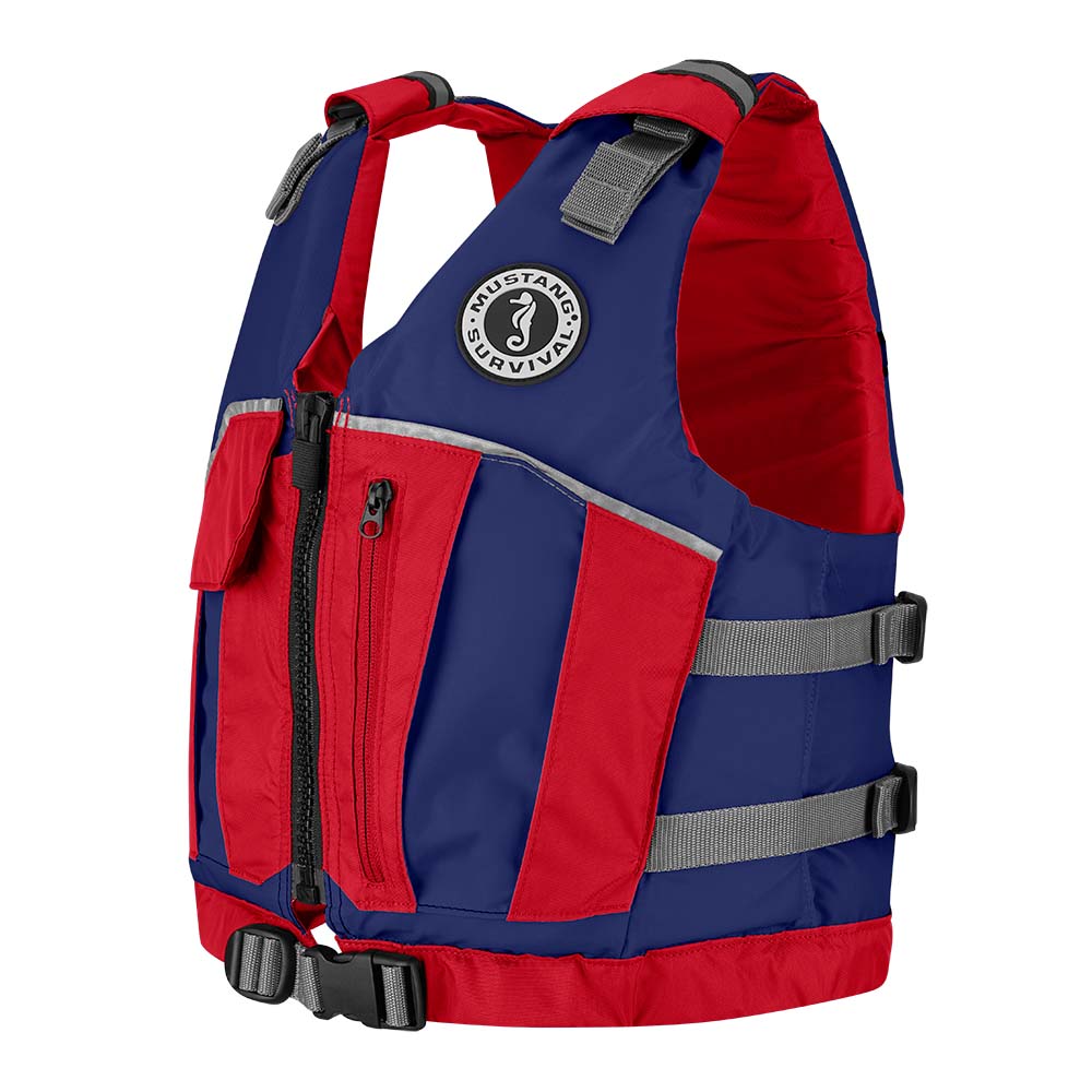 Mustang Youth Reflex Foam Vest - Navy Blue/Red [MV7030-80-0-216] - Houseboatparts.com