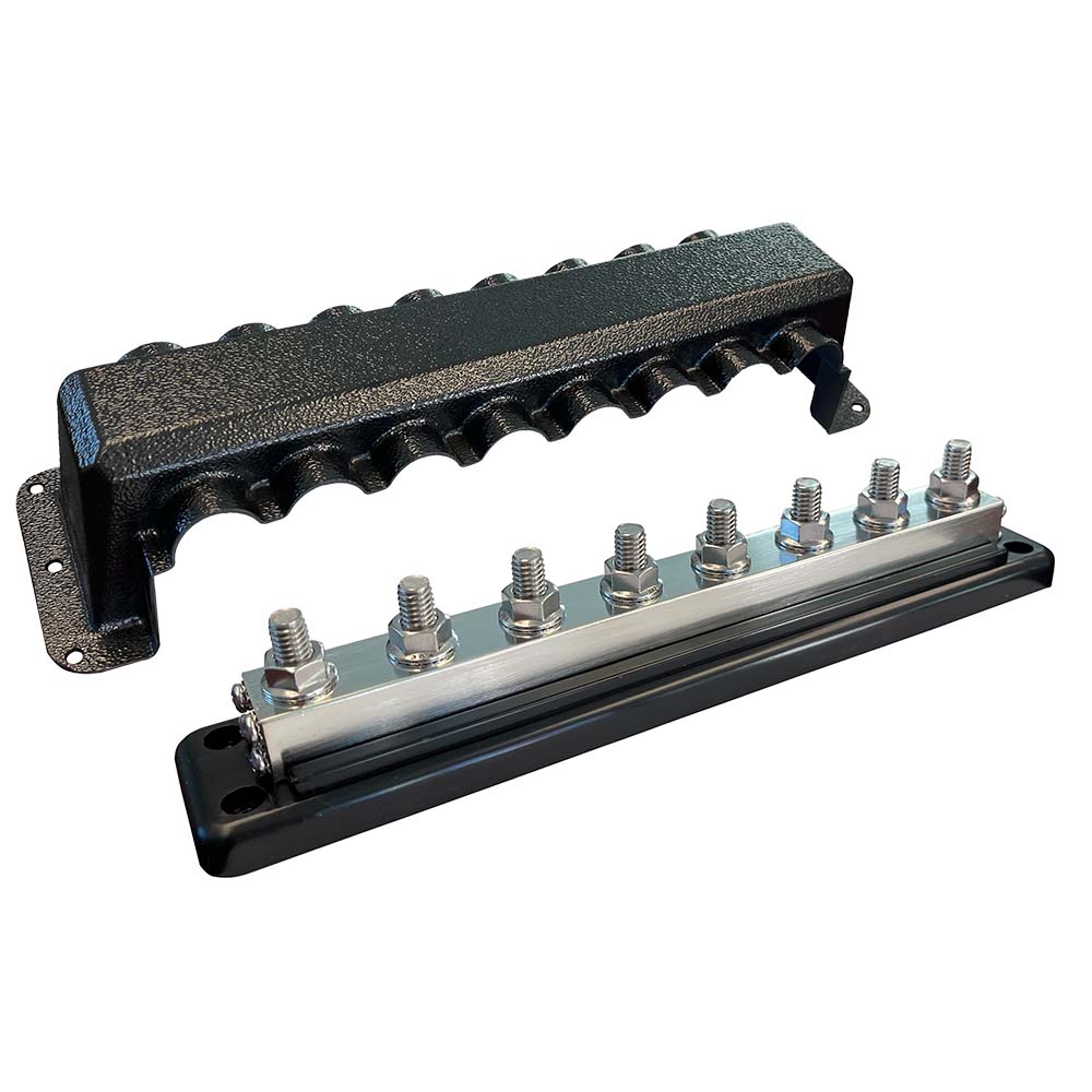 Victron Busbar 600A 8P  Cover 8X 3/8" Plus 8X M8 Terminals [VBB160080010] - Houseboatparts.com