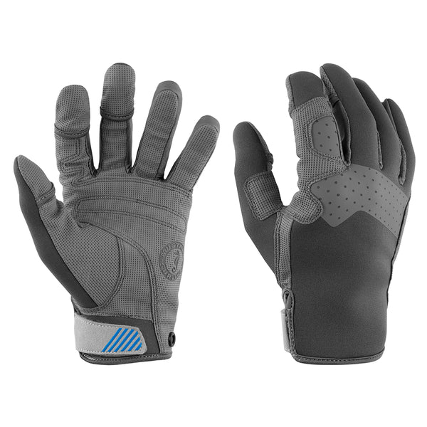 Mustang Traction Closed Finger Gloves - Grey/Blue - Medium [MA600302-269-M-267] - Houseboatparts.com