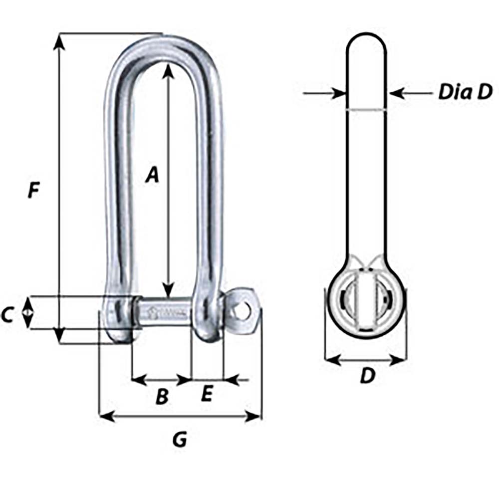 Wichard Captive Pin Long D Shackle - Diameter 4mm - 5/32" [01411] - Houseboatparts.com