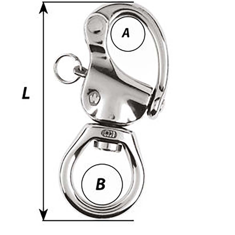 Wichard HR Snap Shackle - Large Bail - Length 80mm [02373] - Houseboatparts.com