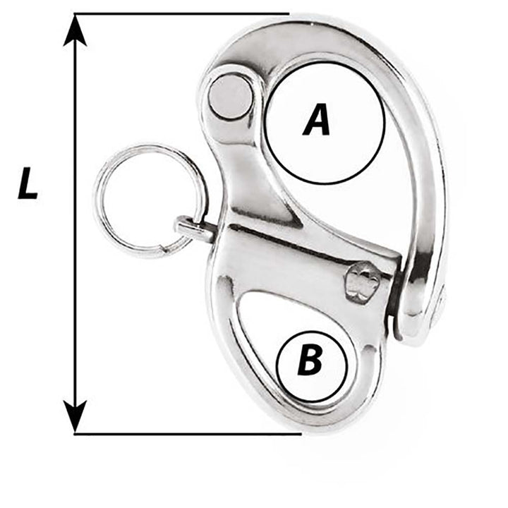Wichard 2 - 3/4" Snap Shackle w/Fixed Eye - 70mm [02472] - Houseboatparts.com