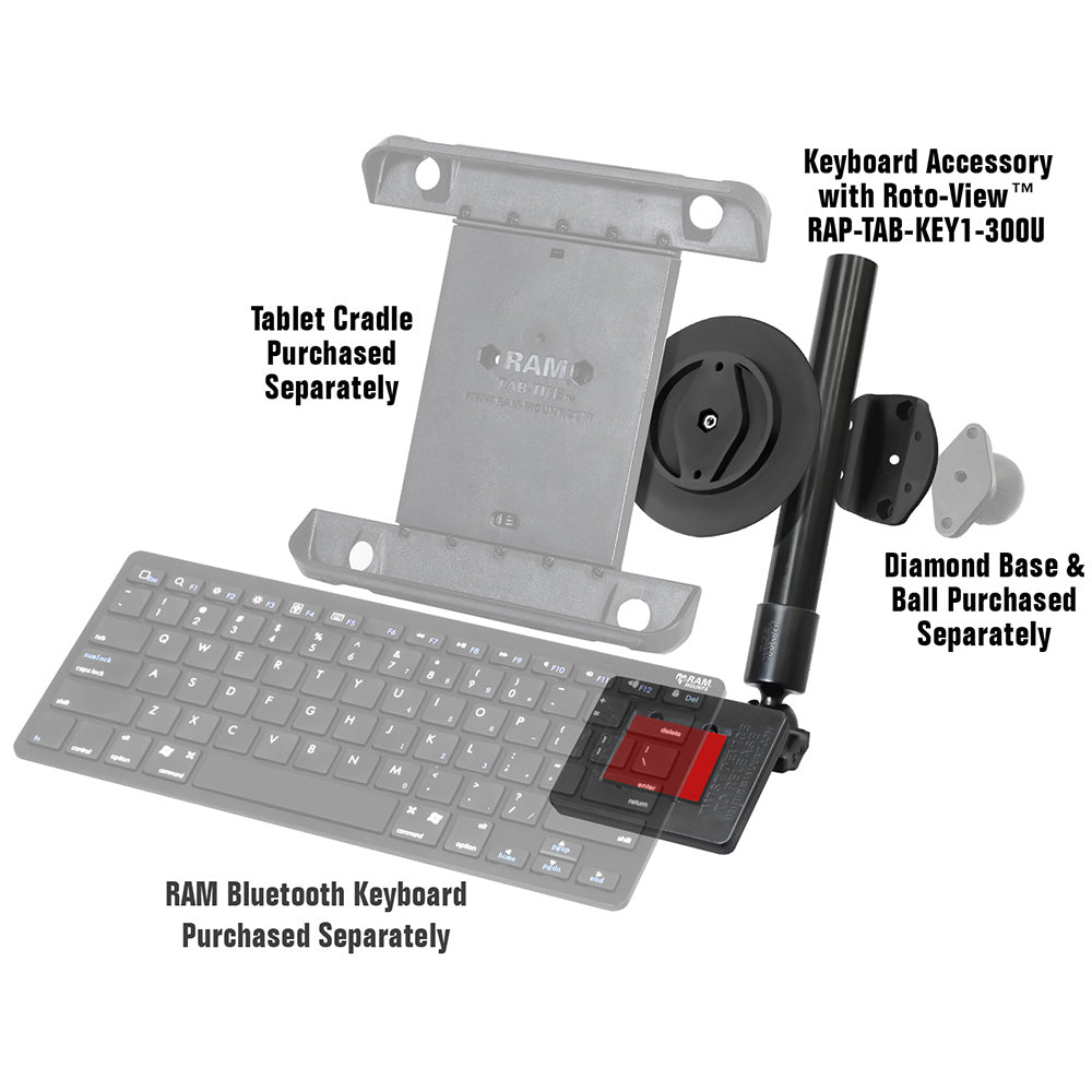 RAM Mount RAM Keyboard Accessory f/Tablets w/RAM Roto-View [RAP-TAB-KB1-300U] - Houseboatparts.com