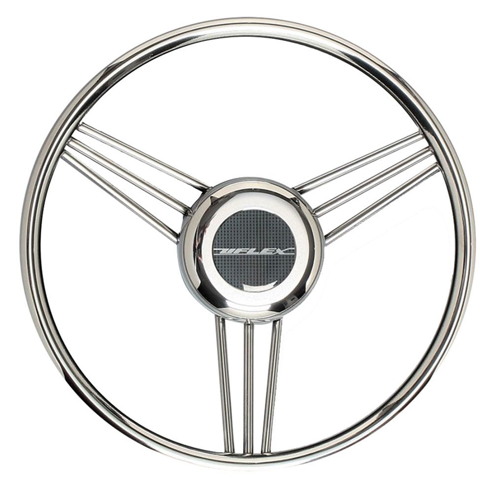 Uflex V27 13.8" Steering Wheel - Stainless Steel Grip Spokes [V27] - Houseboatparts.com