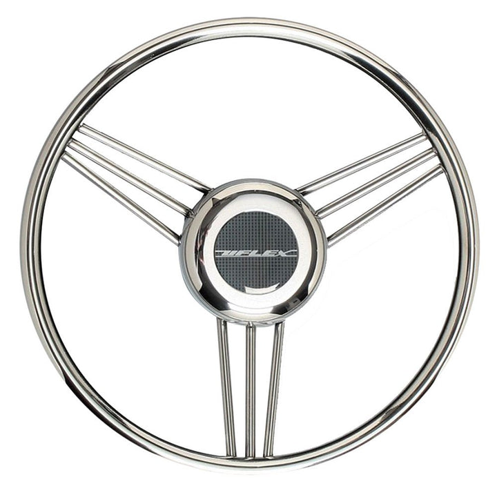 Uflex V27 13.8" Steering Wheel - Stainless Steel Grip Spokes [V27] - Houseboatparts.com