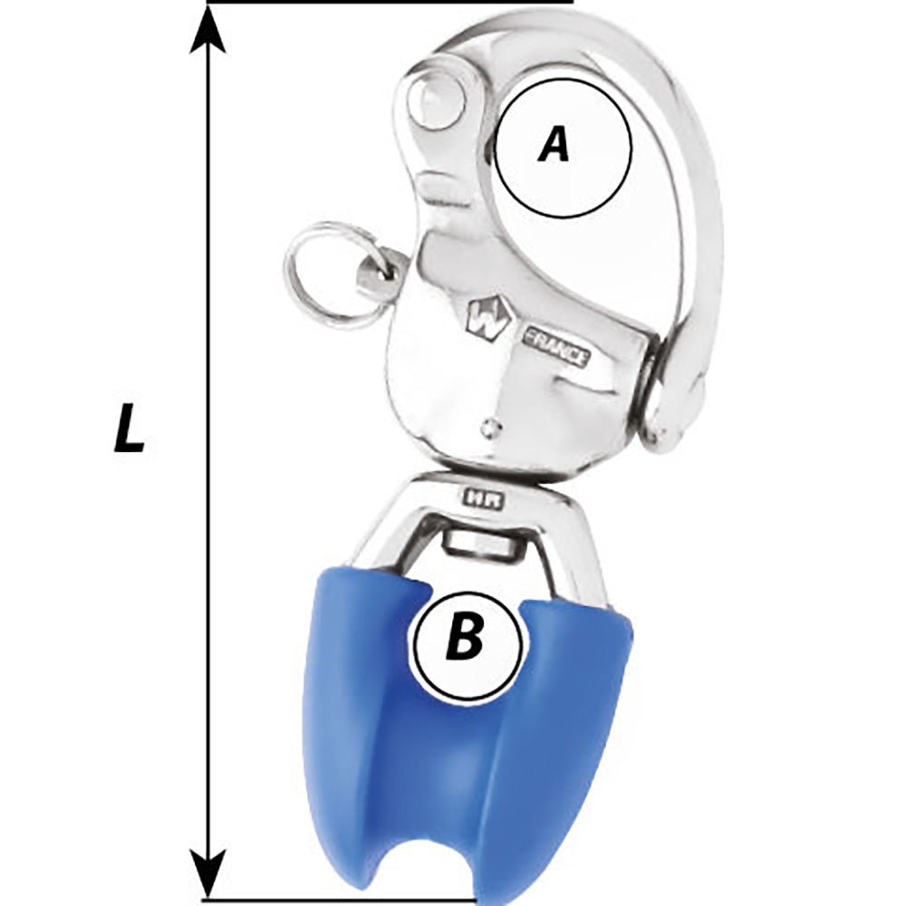 Wichard HR Snap Shackle w/Thimble Eye - Length 3 - 3/4" [02493] - Houseboatparts.com