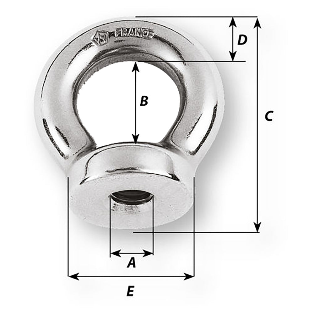 Wichard 3/8 Eye Nut - 13/16" Diameter [06351] - Houseboatparts.com