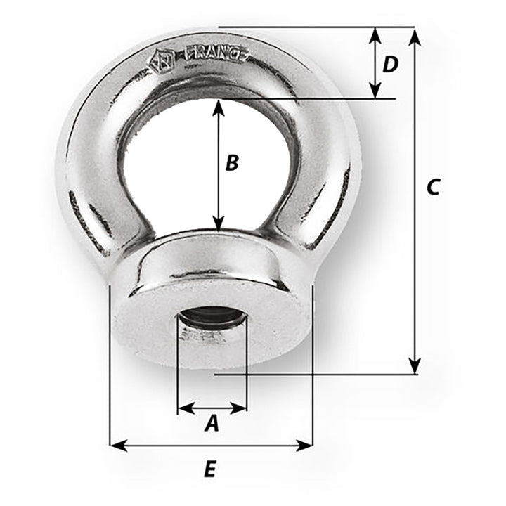 Wichard 3/8 Eye Nut - 13/16" Diameter [06351] - Houseboatparts.com