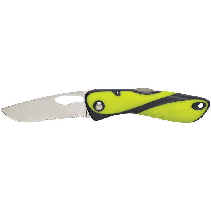 Wichard Offshore Knife - Single Serrated Blade - Fluorescent [10112] - Houseboatparts.com