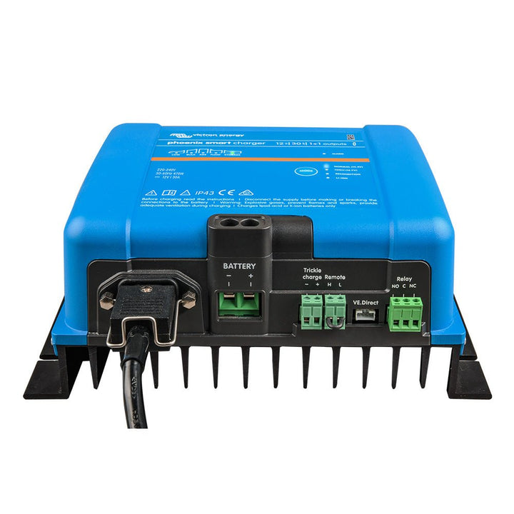 Victron Phoenix Smart IP43 Charger 12/30 (1+1) 120 - 240VAC Requires 5 - 15P Mains Cord [PSC123051095] - Houseboatparts.com