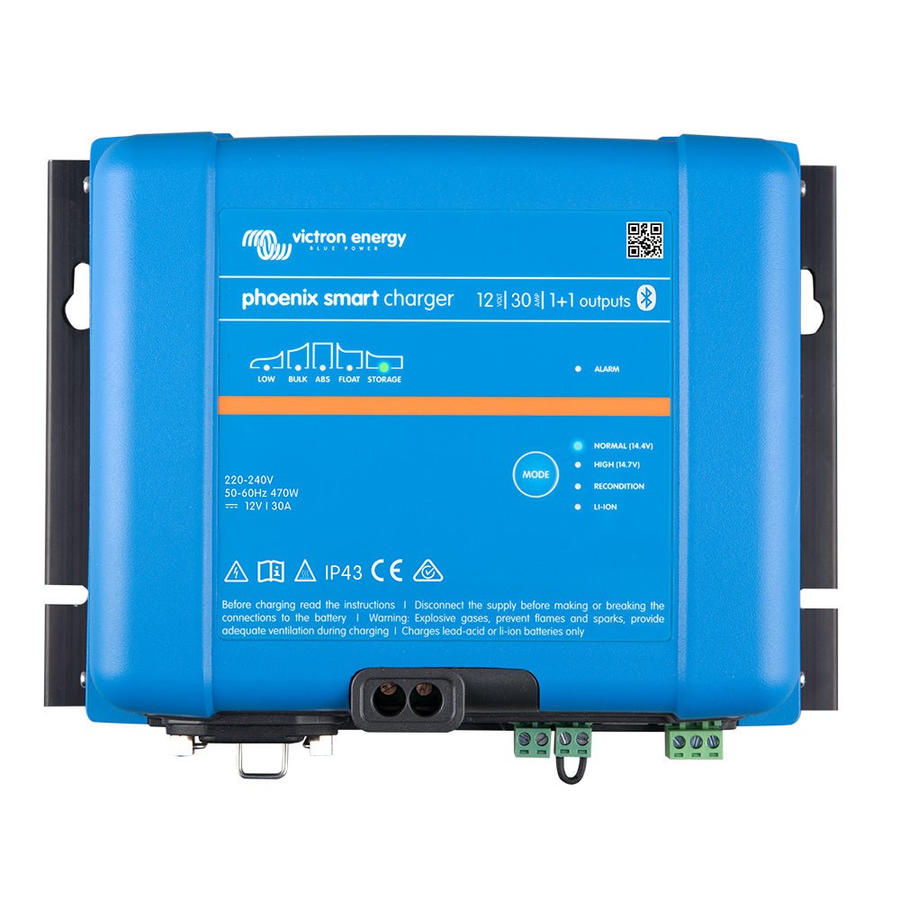 Victron Phoenix Smart IP43 Charger 12/30 (1+1) 120 - 240VAC Requires 5 - 15P Mains Cord [PSC123051095] - Houseboatparts.com