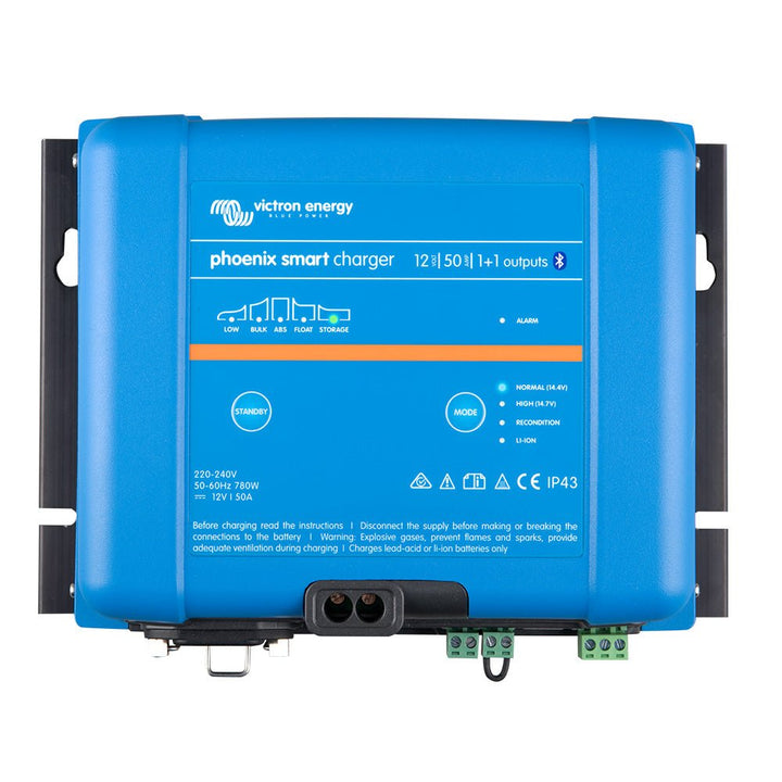 Victron Phoenix Smart IP43 Charger 12/50 (1+1) 120 - 240VAC Requires 5 - 15P Mains Cord [PSC125051095] - Houseboatparts.com
