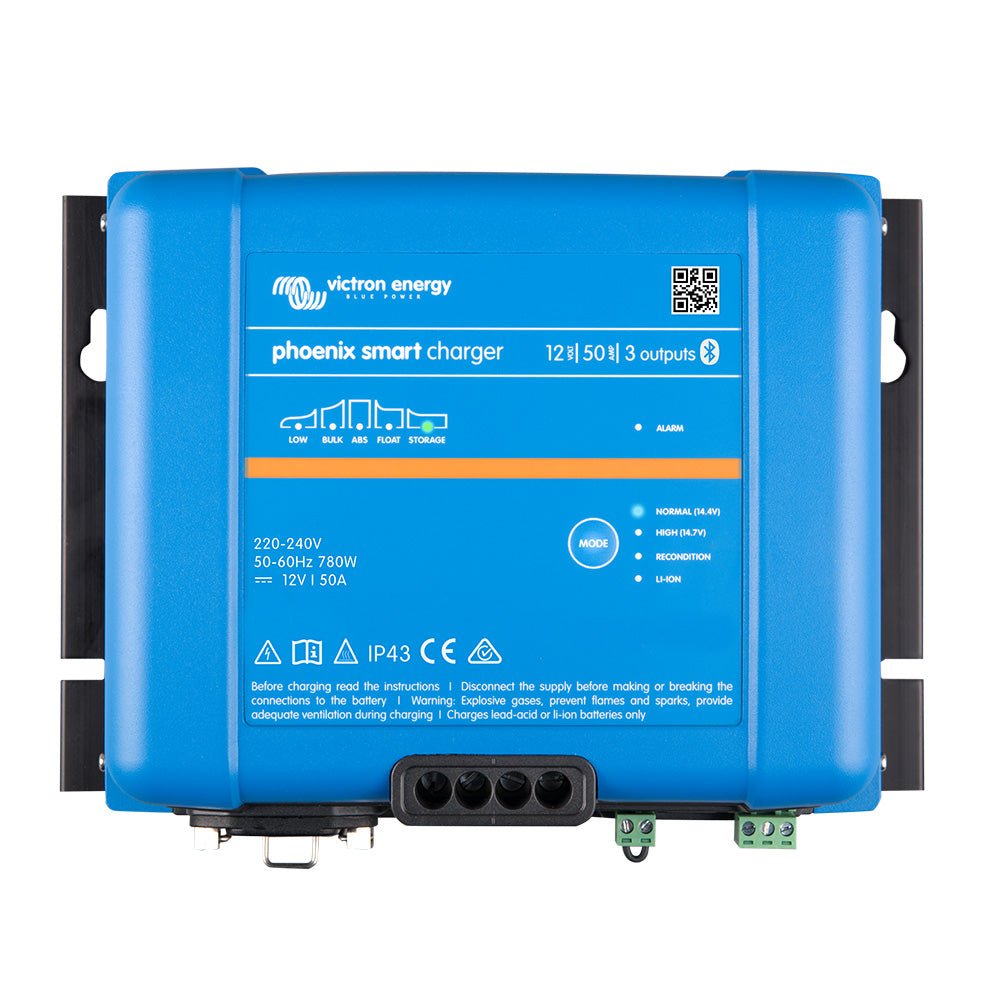 Victron Phoenix Smart IP43 Charger 12/50 (3) 120 - 240VAC Requires 5 - 15P Mains Cord [PSC125053095] - Houseboatparts.com