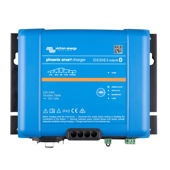 Victron Phoenix Smart IP43 Charger 12/50 (3) 120 - 240VAC Requires 5 - 15P Mains Cord [PSC125053095] - Houseboatparts.com