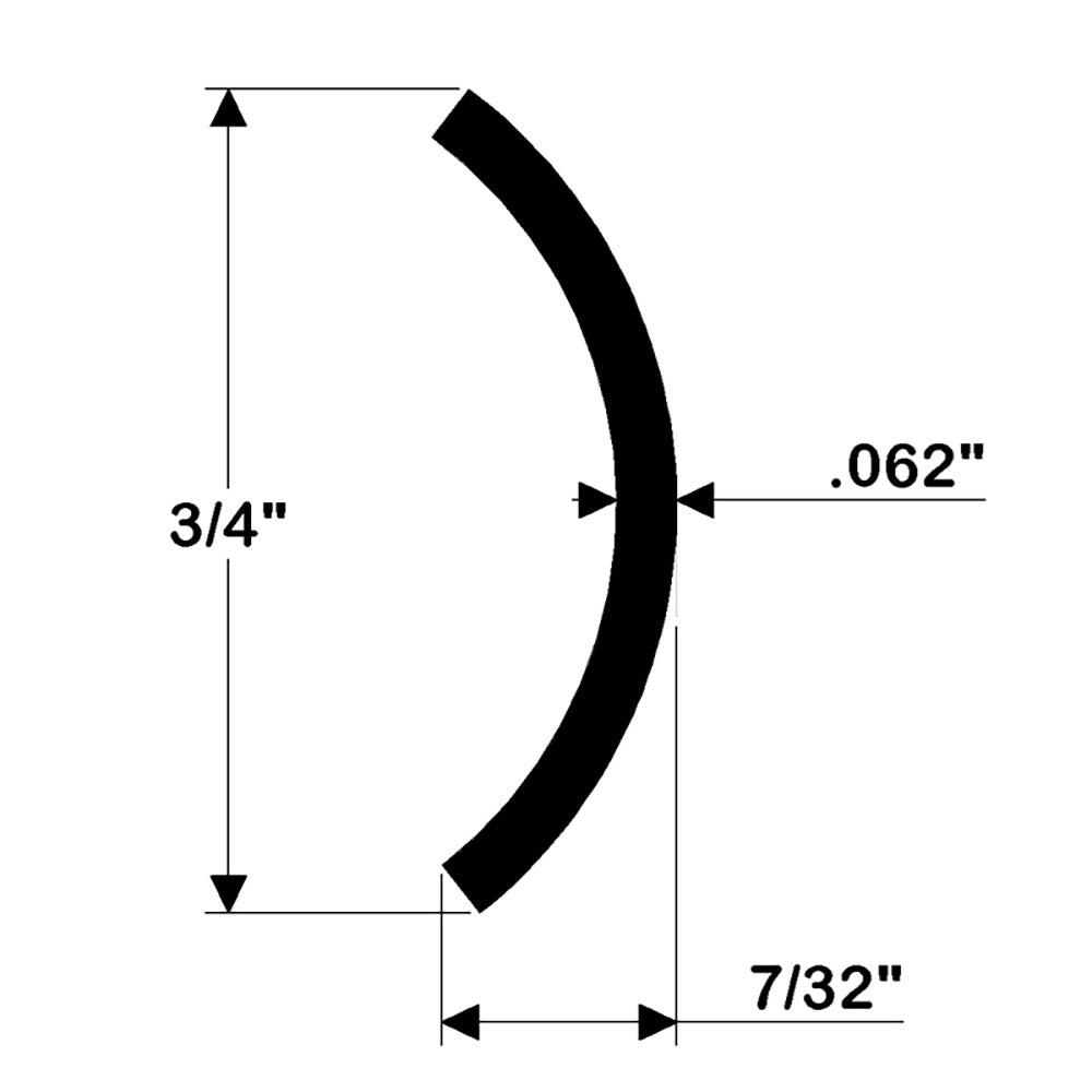 TACO Hollow Back 304 Stainless Steel Rub Rail Insert 3/4" x 6 [S11-4511P6-1] - Houseboatparts.com