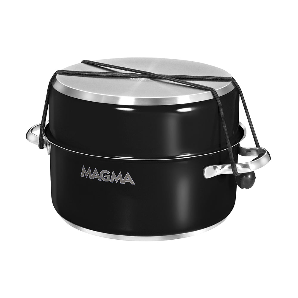 Magma Nestable 10 Piece Induction Non-Stick Enamel Finish Cookware Set - Jet Black [A10-366-JB-2-IN] - Houseboatparts.com