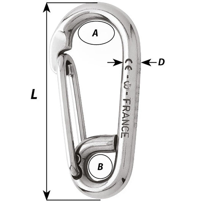 Wichard Symmetric Carbin Hook - 120mm Length - 15/32" [02317] - Houseboatparts.com