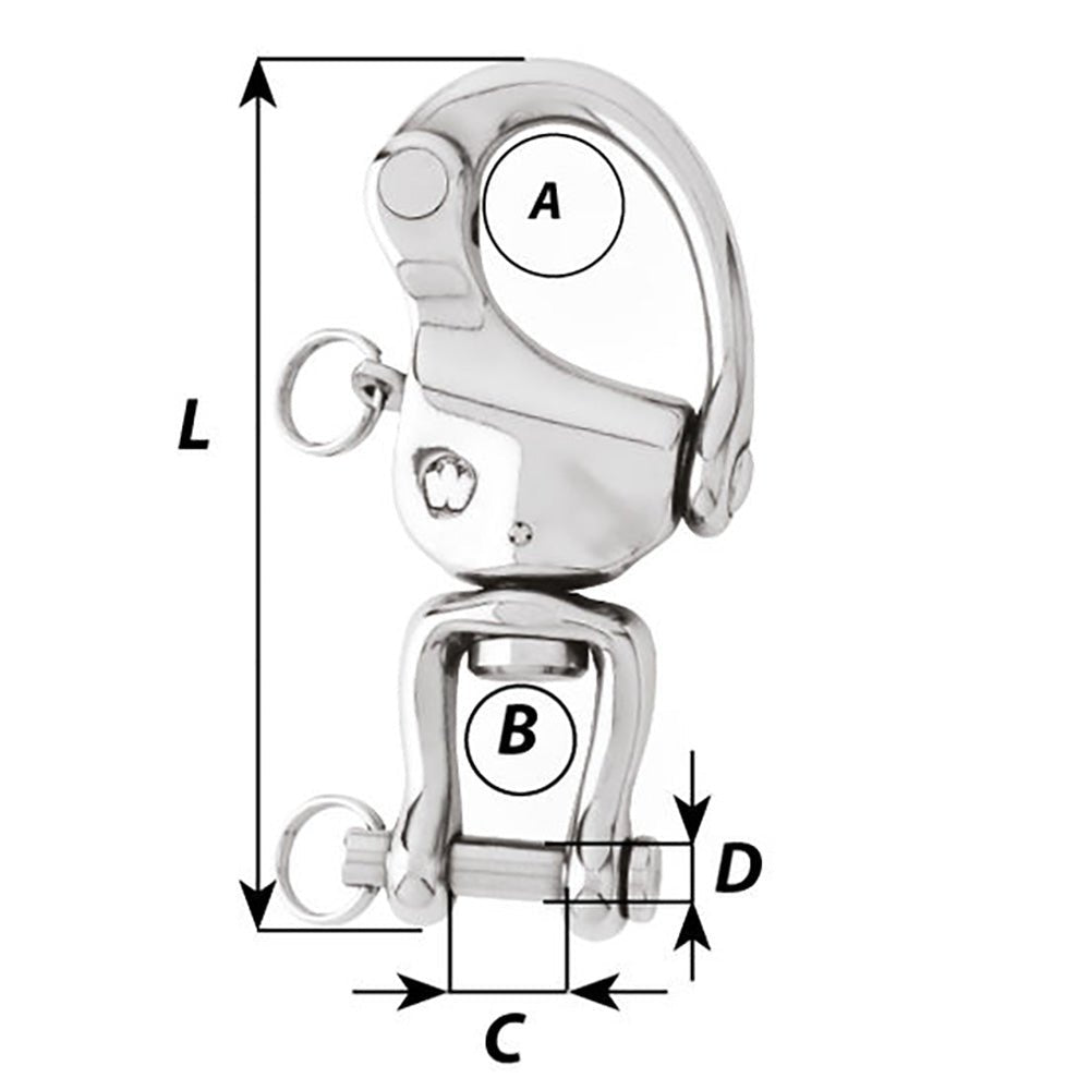 Wichard HR Snap Shackle With Clevis Pin Swivel - 120mm Length - 4 - 23/32" [02478] - Houseboatparts.com