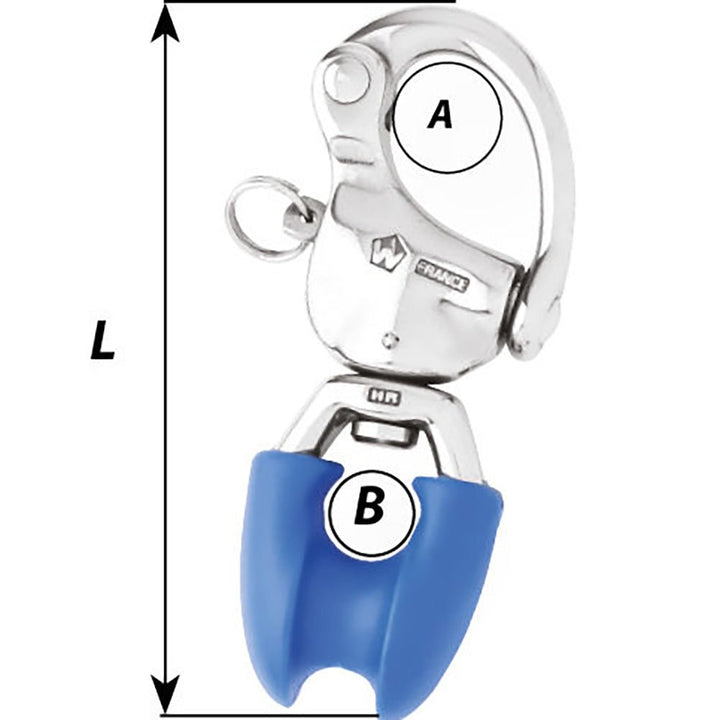 Wichard HR Snap Shackle With Thimble Eye - 110mm Length - 4 - 21/64" [02495] - Houseboatparts.com