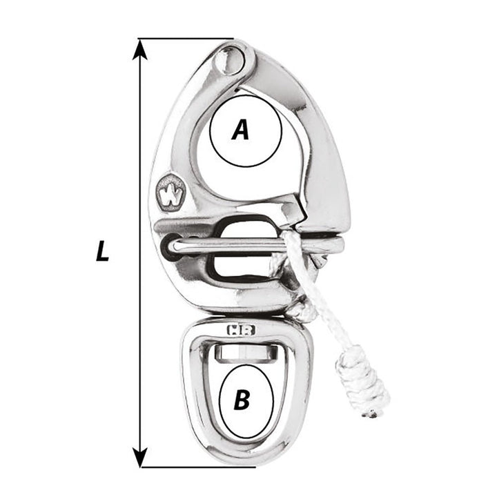 Wichard HR Quick Release Snap Shackle With Swivel Eye - 110mm Length - 4 - 21/64" [02676] - Houseboatparts.com