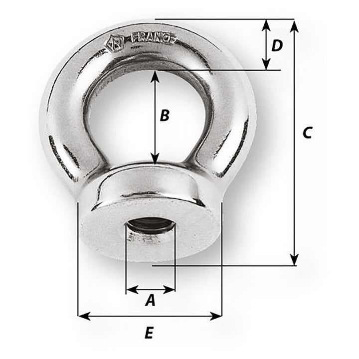 Wichard 8mm Eye Nut - 1/2" Diameter [06334] - Houseboatparts.com