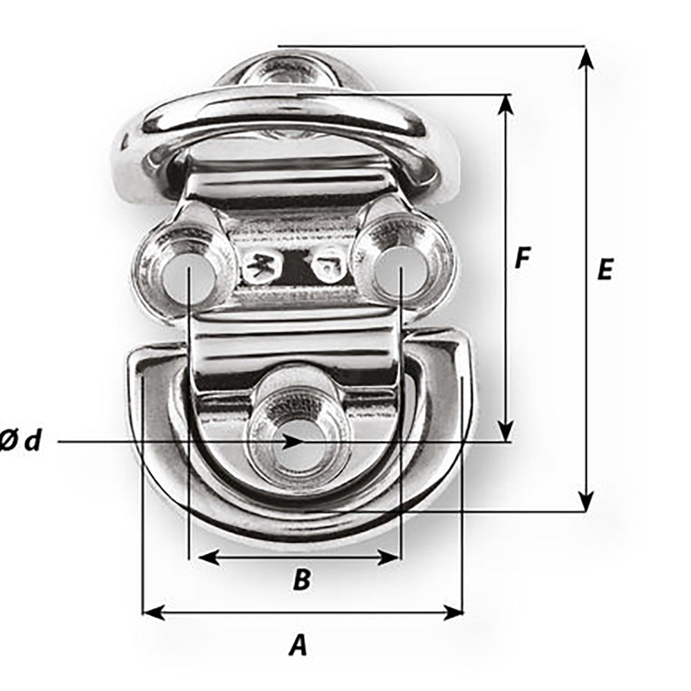 Wichard Double Folding Pad Eye - 8mm Diameter - 5/16" [06565] - Houseboatparts.com