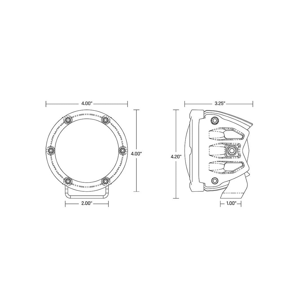 RIGID Industries 360 Series 4" Spot w/Amber Pro Lens - Pair [36123] - Houseboatparts.com