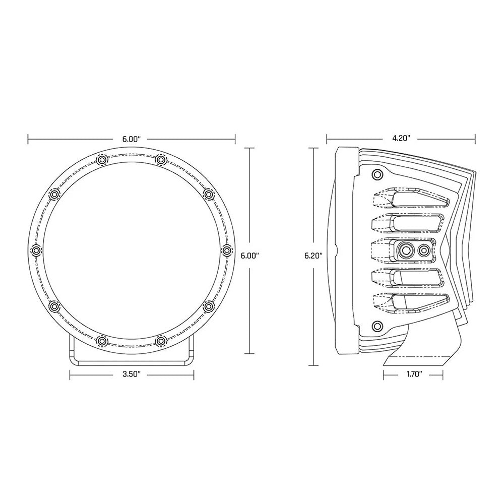 RIGID Industries 360 Series 6" Spot w/Amber Pro Lens - Pair [36210] - Houseboatparts.com