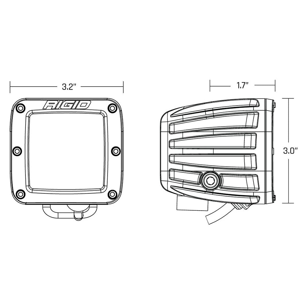 RIGID Industries D-Series Spot w/Amber Pro Lens - Pair [20252] - Houseboatparts.com